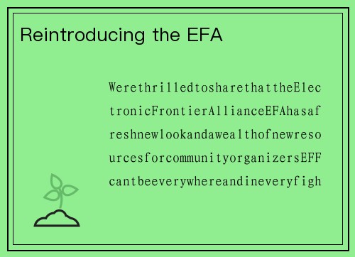 Reintroducing the EFA 